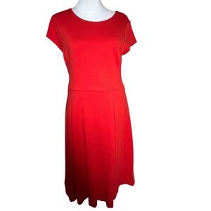 BODEN Womens Red Short Sleeve Fit and Flare Midi Dress Size US 6R. No  belt.